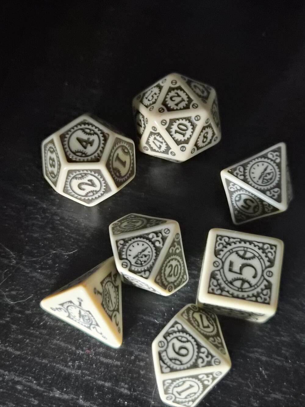 Steampunk 7-piece Dice Set